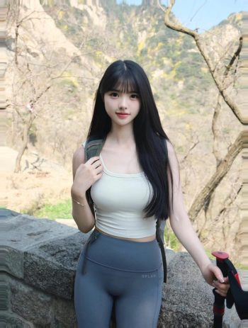 图片[9]-爱爬山的瑜伽裤MM，太甜美了！~-阡陌图库