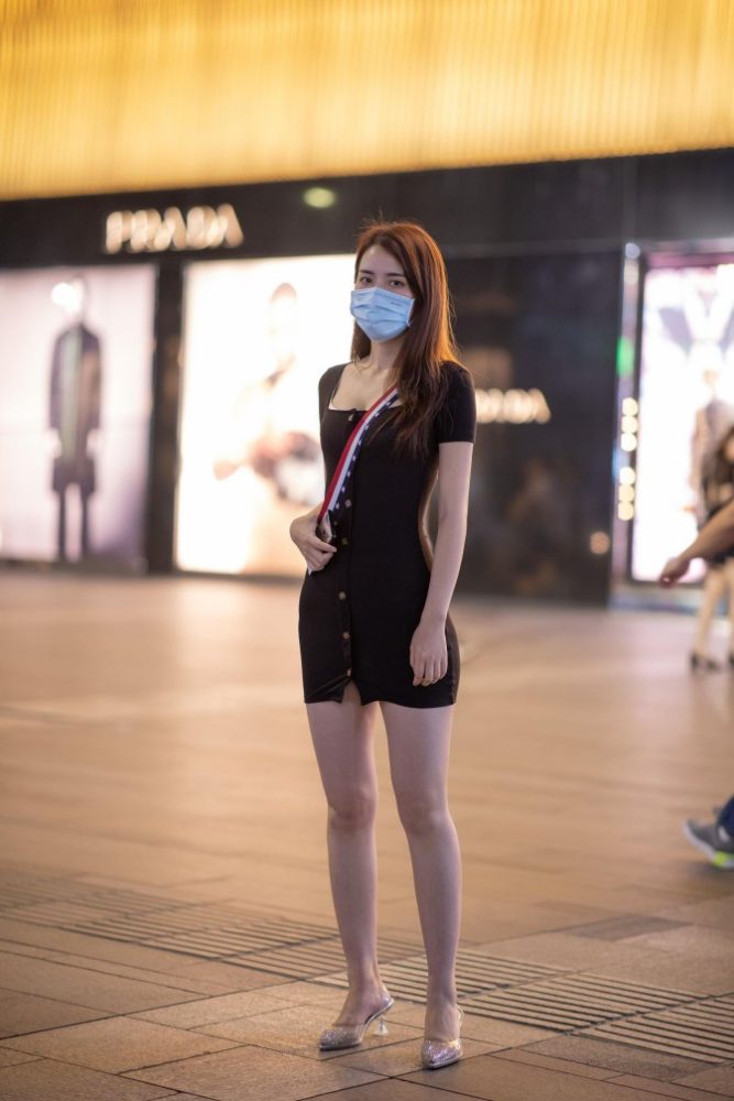 逛商场的黑色包臀裙美丽女孩【385P】00050-阡陌图库