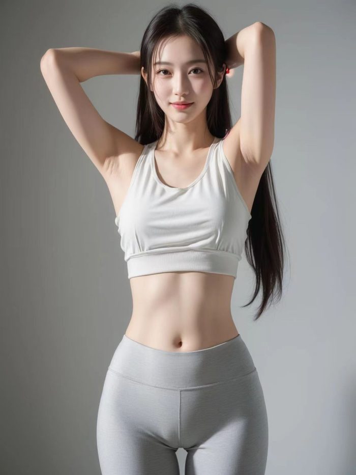 AI瑜伽裤清纯妹子系列图-阡陌图库